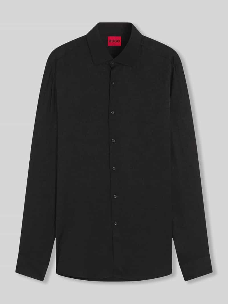 HUGO Slim fit businessoverhemd van viscose met jacquardstructuur model 'KENNO'