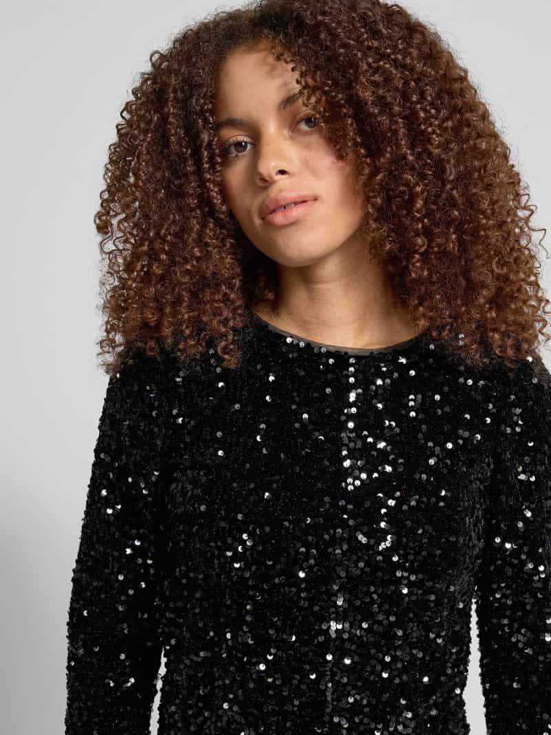 Only Blouse met lange mouwen ronde hals en pailletten model 'CONFIDENCE'