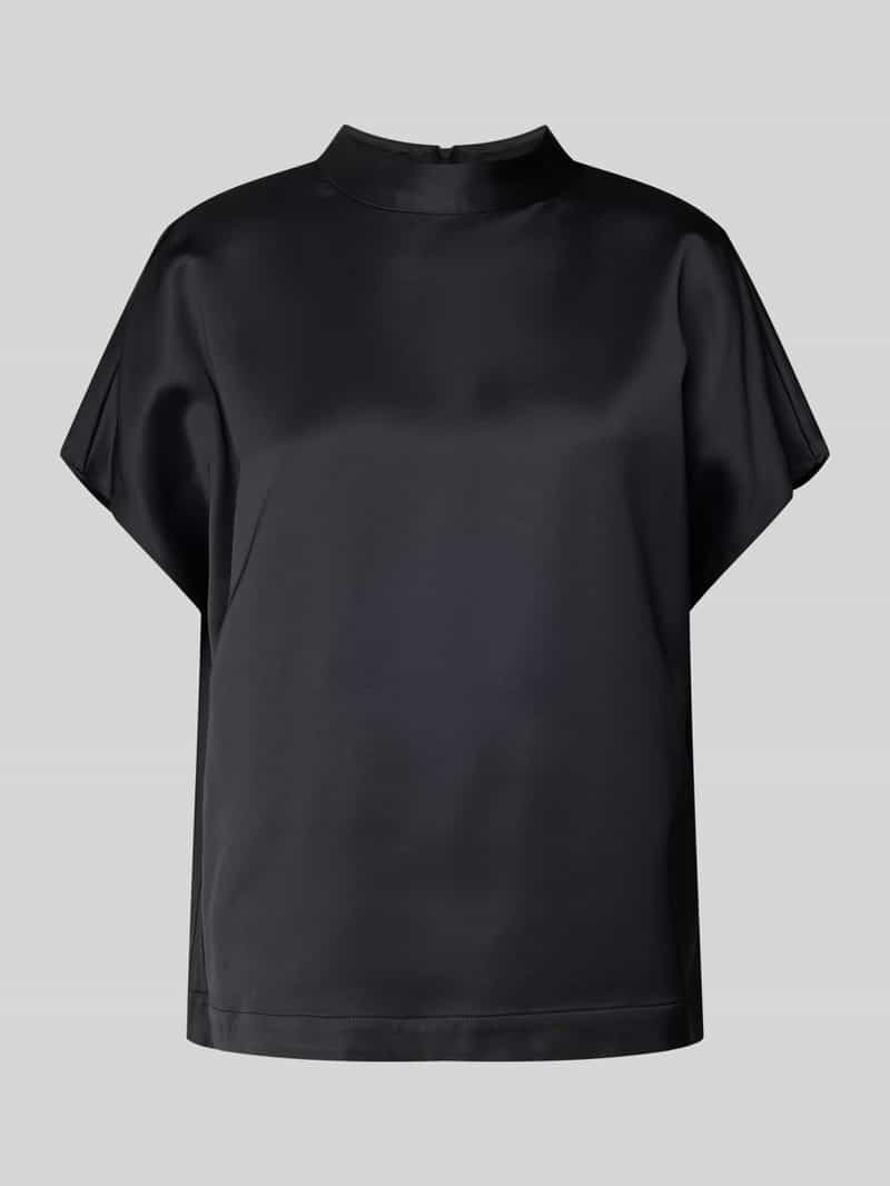 S.Oliver BLACK LABEL Loose fit satijnen blouse met korte mouwen en extra brede schouders