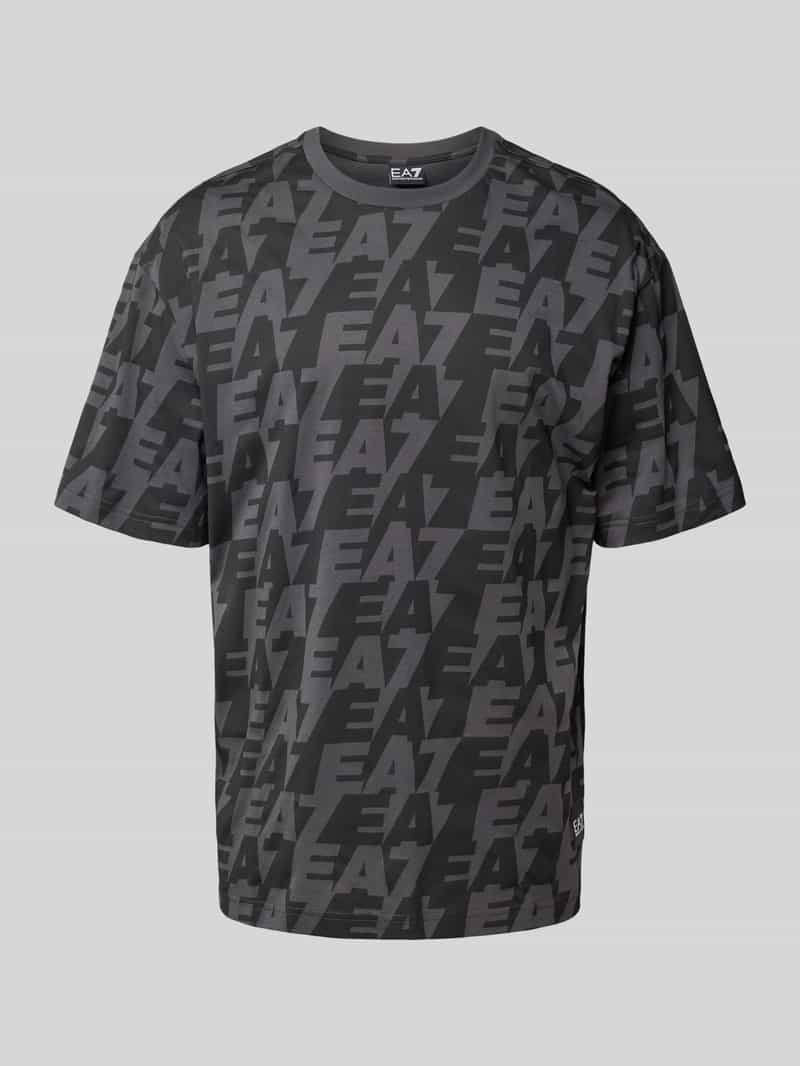 EA7 Emporio Armani T-shirt met all-over labelprint