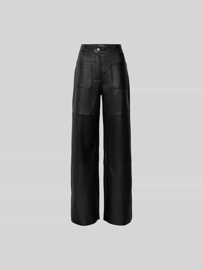 Stoffen broek in leerlook