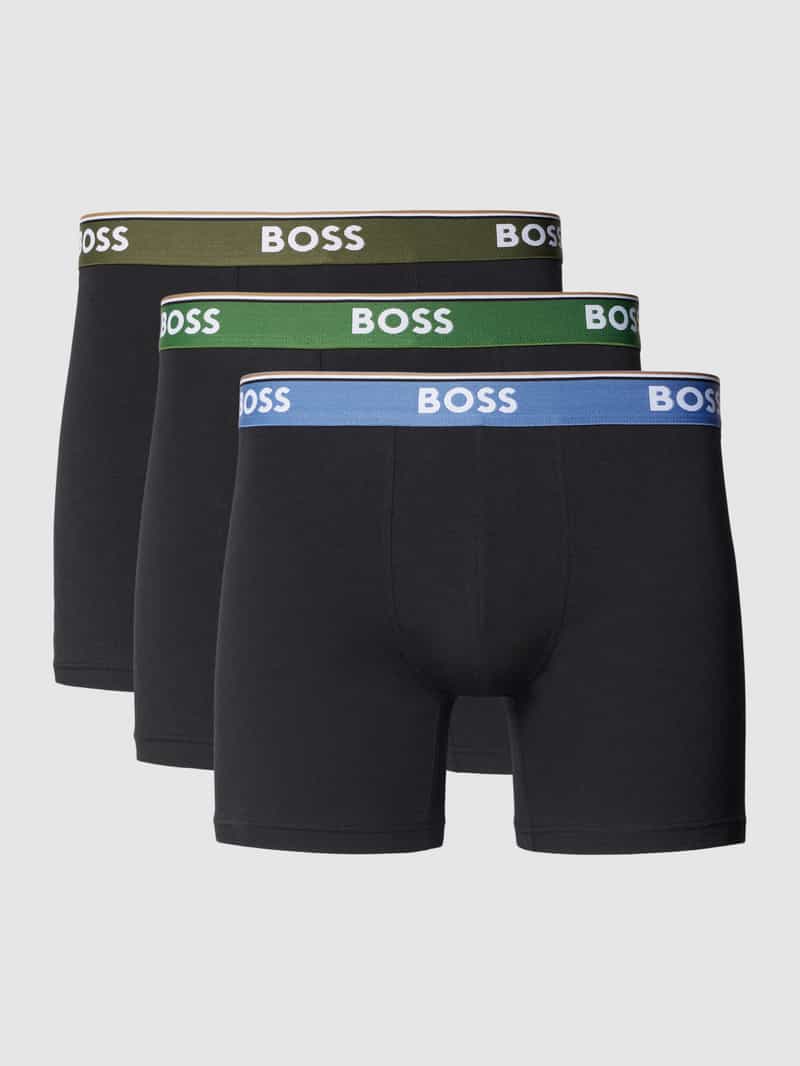 Boss Boxershort met elastische band met label in een set van 3 stuks