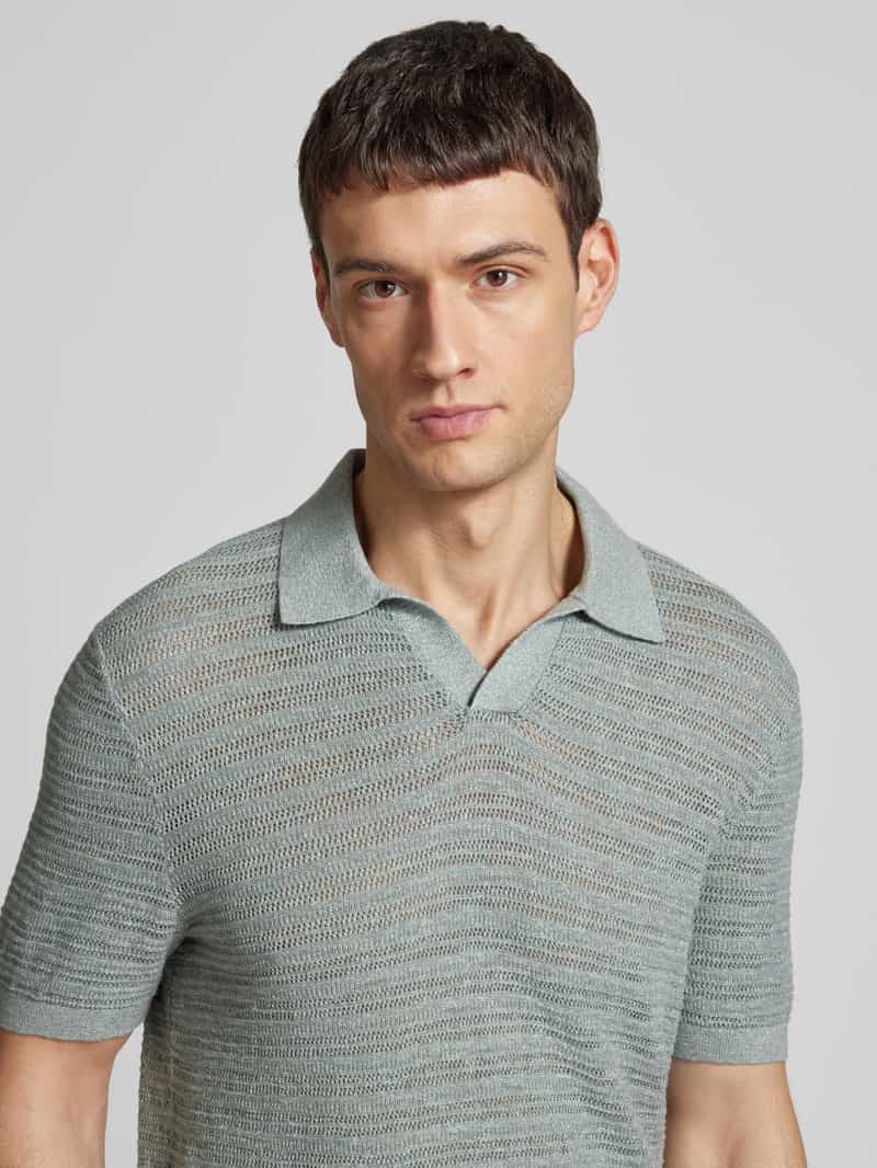 Profuomo Slim fit poloshirt met V-hals