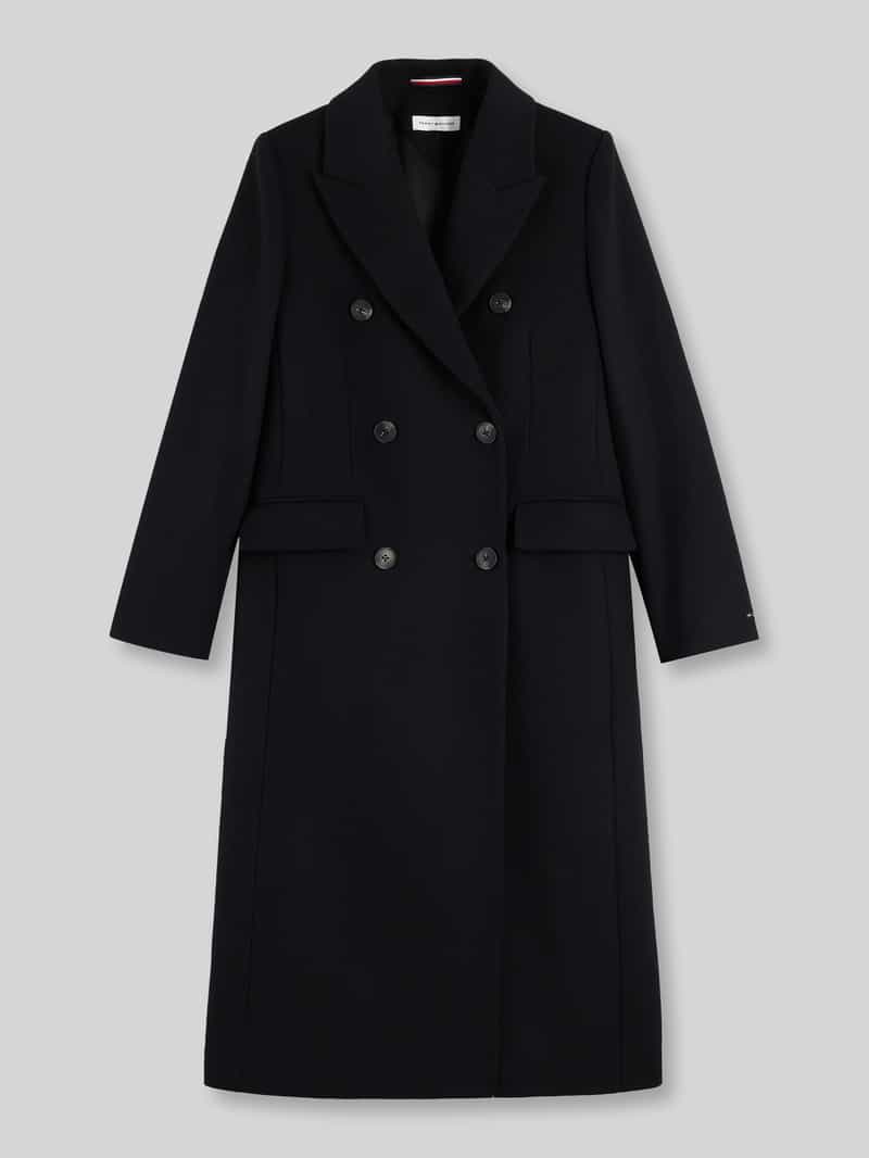 Tommy Hilfiger Slim fit lange jas van wolmix