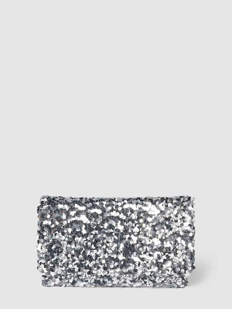 abro Leren clutch met strik met strass-steentjes