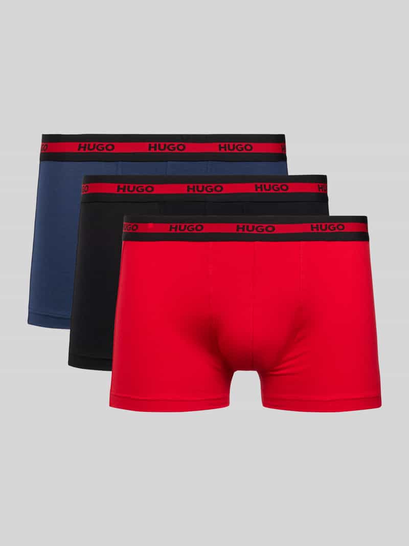 HUGO Boxershort met labeldetails in een set van 3 stuks