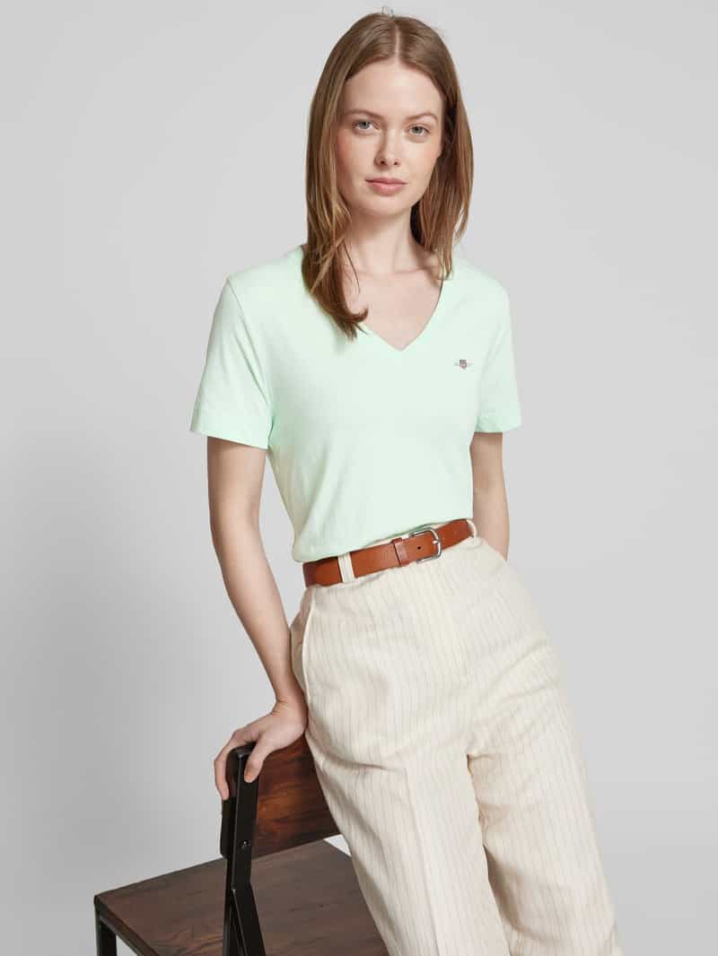 Gant T-shirt met labelstitching