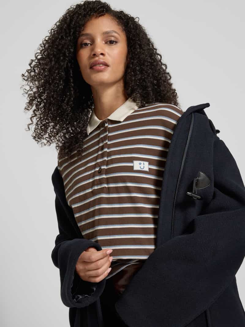 Jake*s Casual Poloshirt met labeldetail
