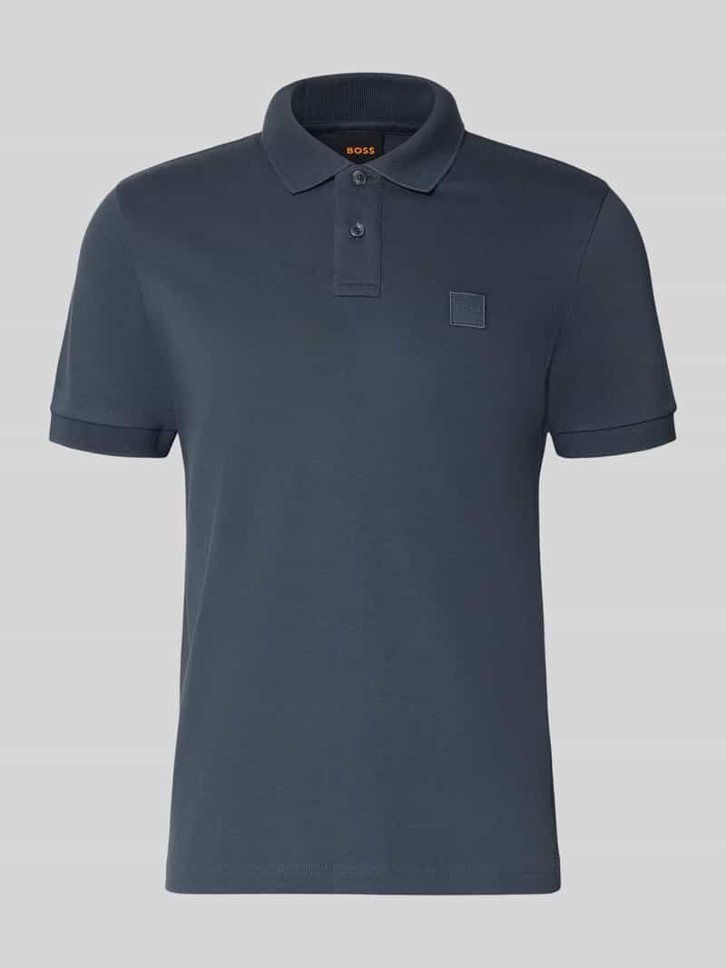 Boss Regular fit poloshirt van katoenmix model 'Passenger' Marineblauw