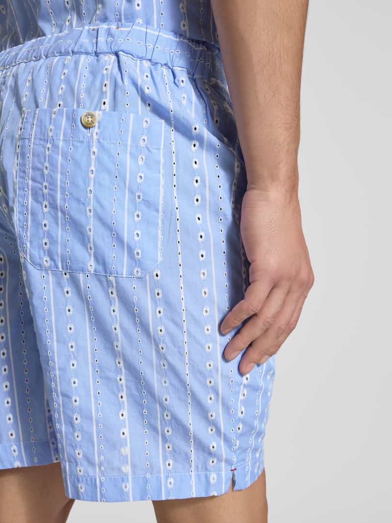 Scotch & Soda Regular fit korte broek met broderie anglaise