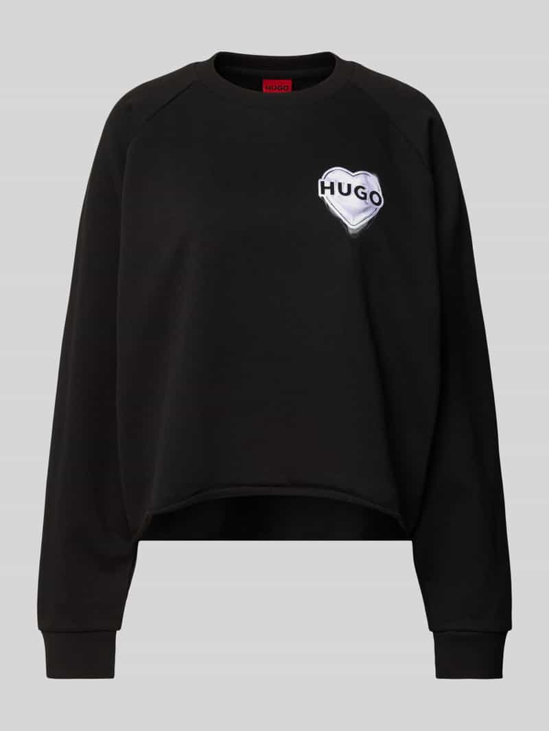 HUGO Sweatshirt van puur katoen met raglanmouwen model 'Darace'