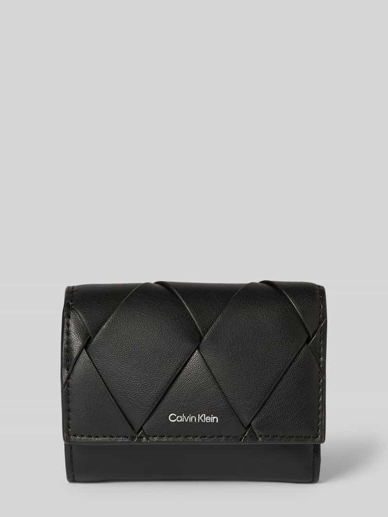 CK Calvin Klein Portemonnee met doorgestikte naden