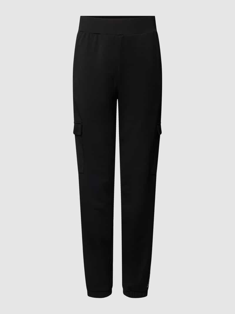 Ea7 Emporio Armani Damen Schwarz Regular Fit Sweatpants Mit Elastischem Bund Extra Klein