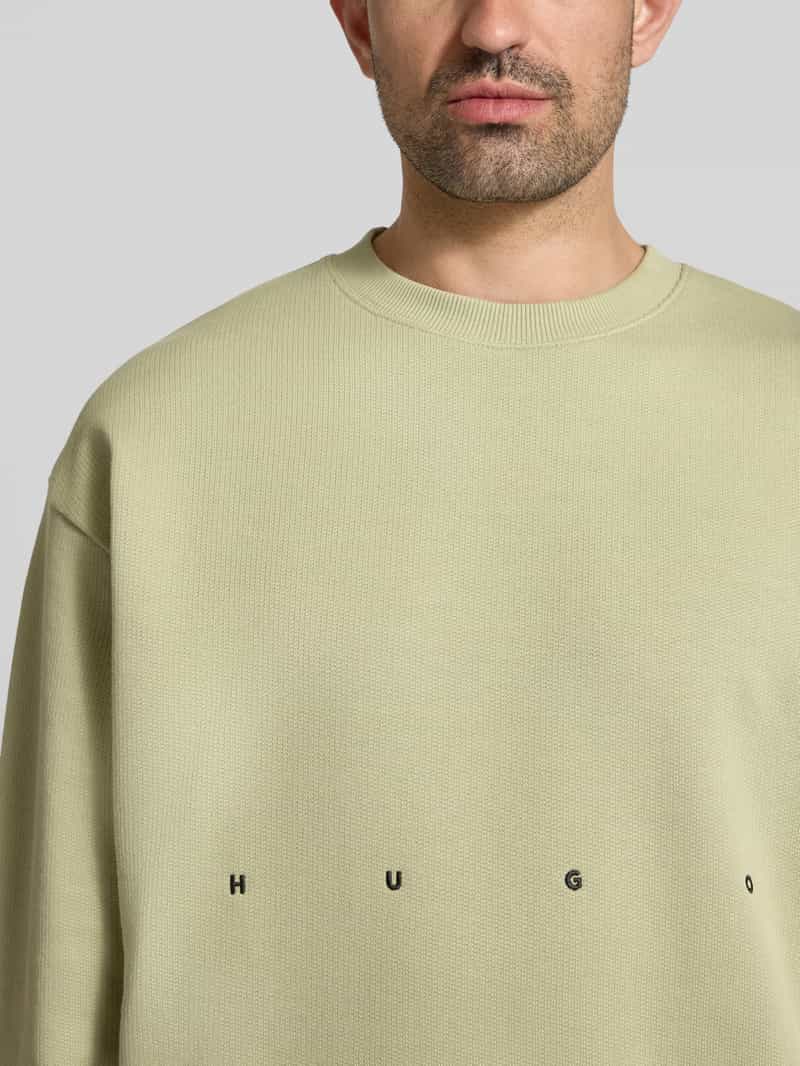 HUGO Sweatshirt met labelstitching model 'Dutap'