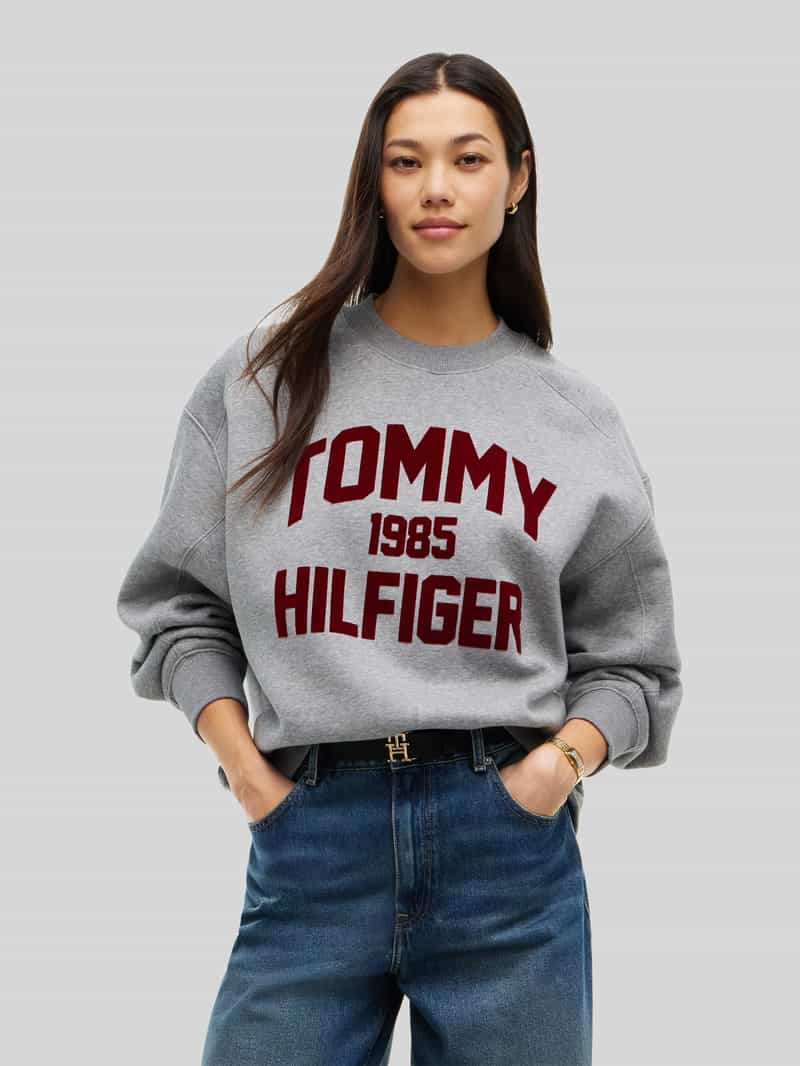 Tommy Hilfiger relaxed fit sweater van katoenmix