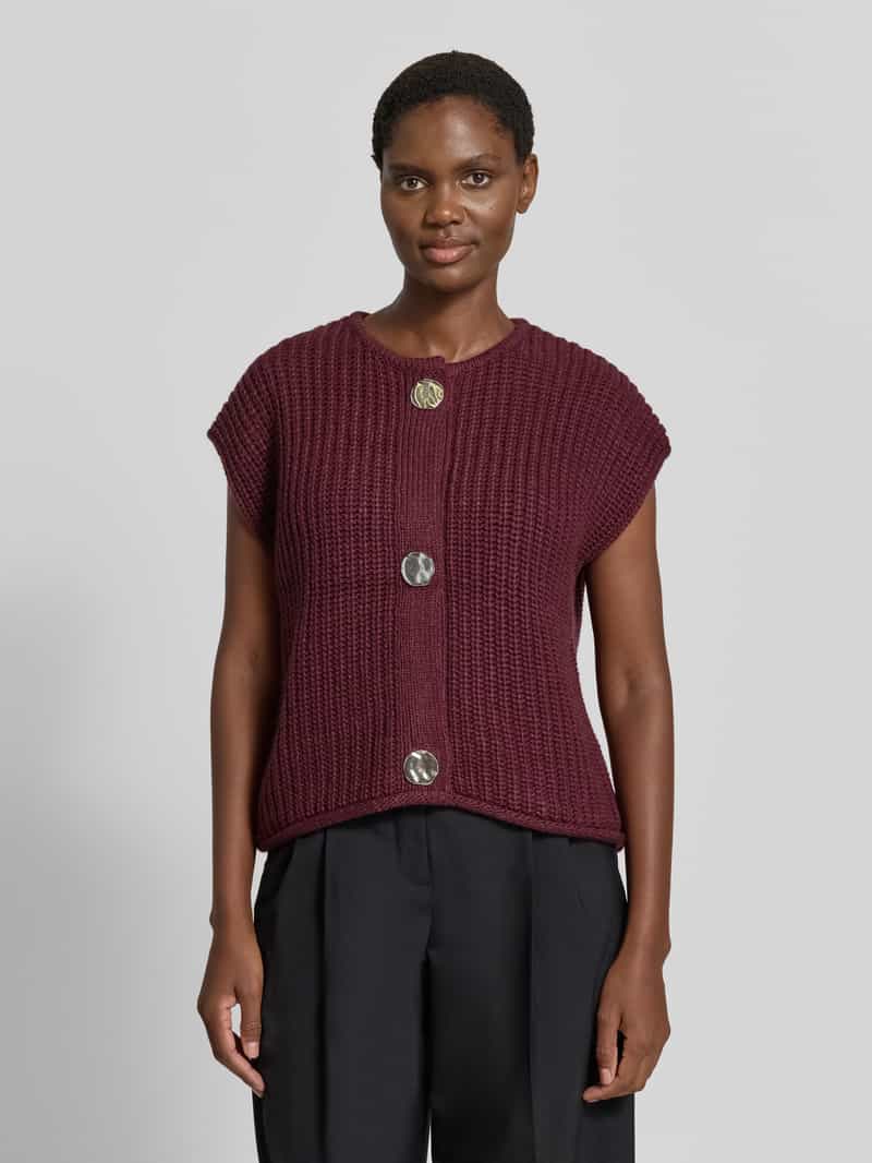 b.Young relaxed fit mouwloos vest met wol model 'Norma'