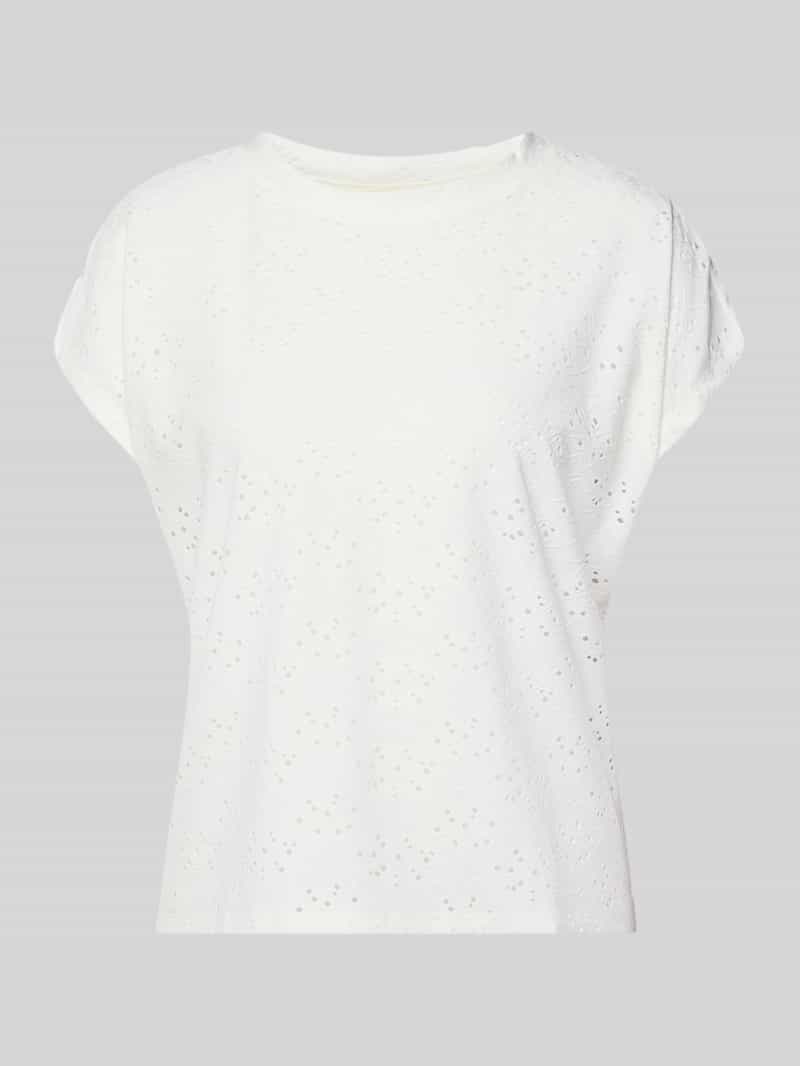 relaxed fit T-shirt met etskanteffect model 'SMILLA'