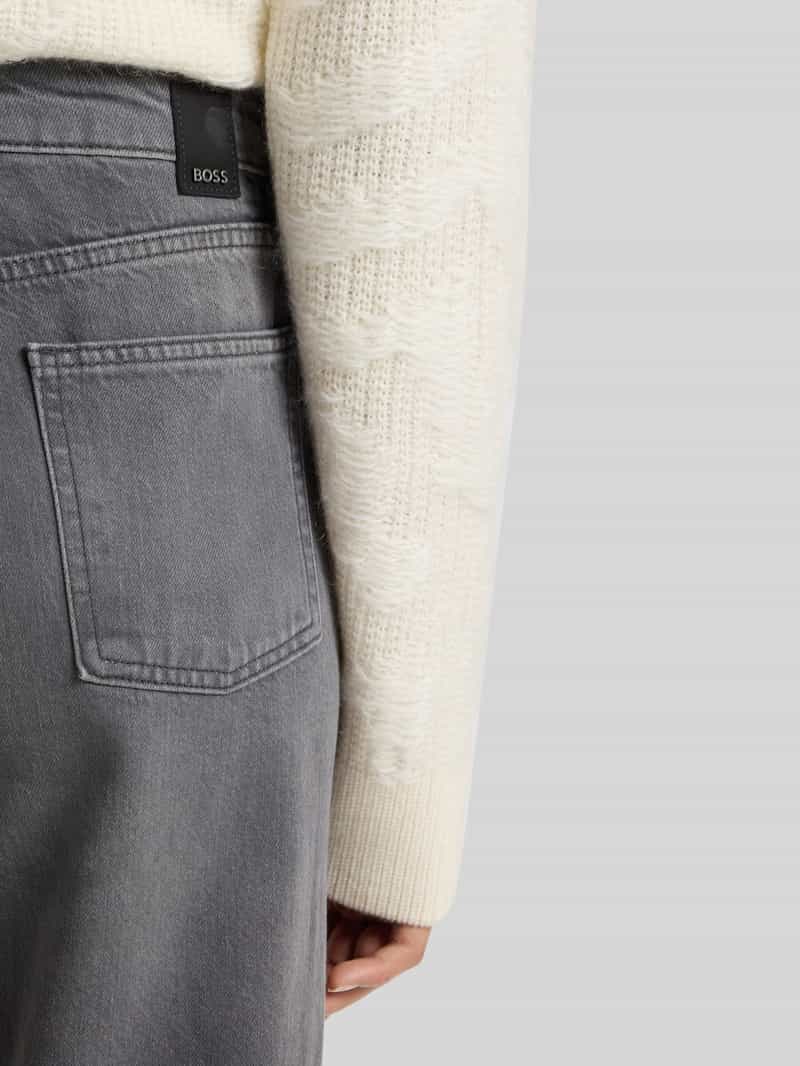 Boss Wide leg boyfriend jeans van een mix van katoen en lyocell