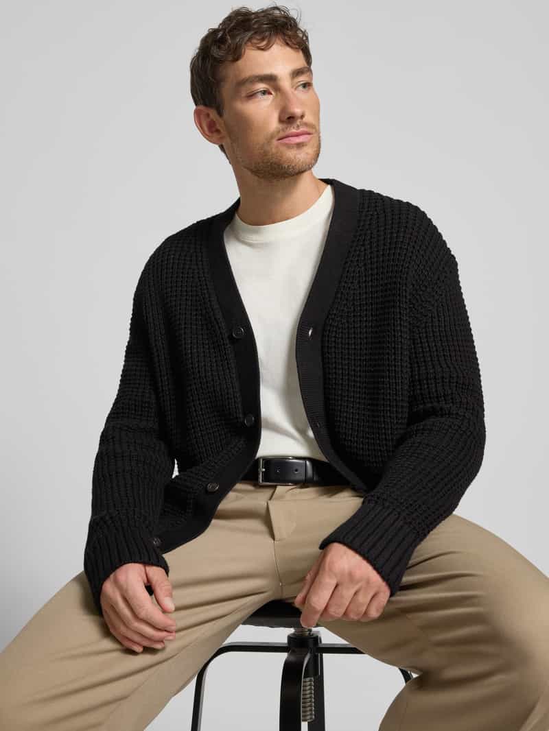 Selected Homme Regular fit gebreid jack van puur katoen model 'DERECK'
