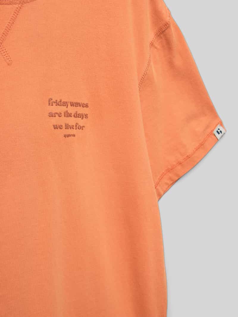 Garcia T-shirt met statementprint en ronde hals
