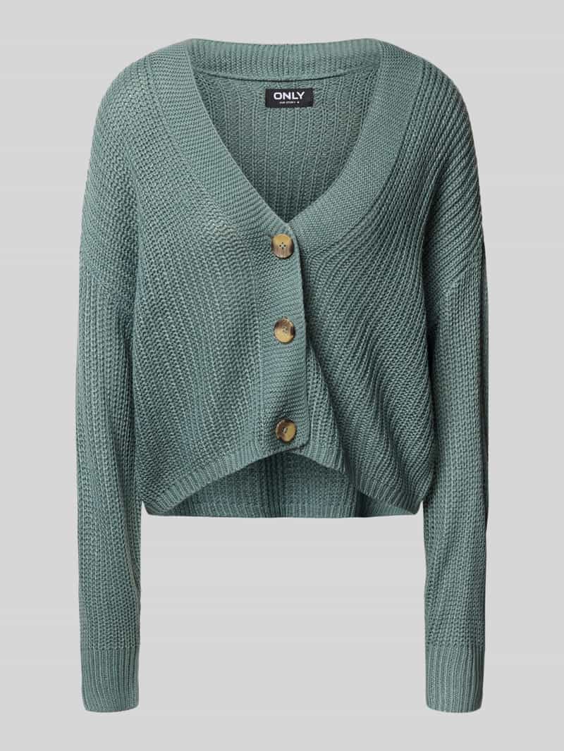 Only Regular fit gebreid jack met extra brede schouders model 'CAROL'