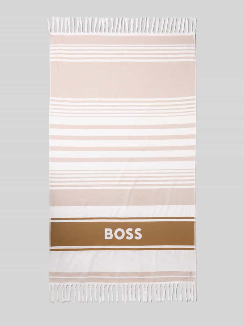 Strandlaken van puur katoen met logodetail