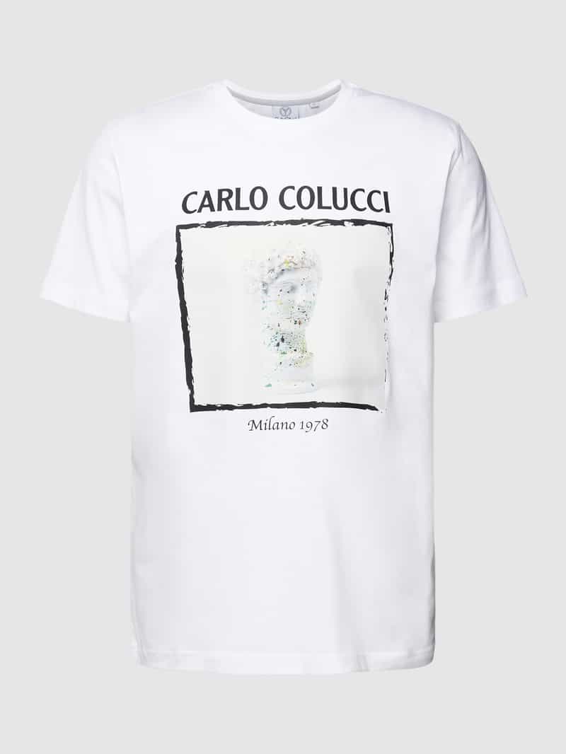 carlo colucci T-shirt met motief- en labelprint