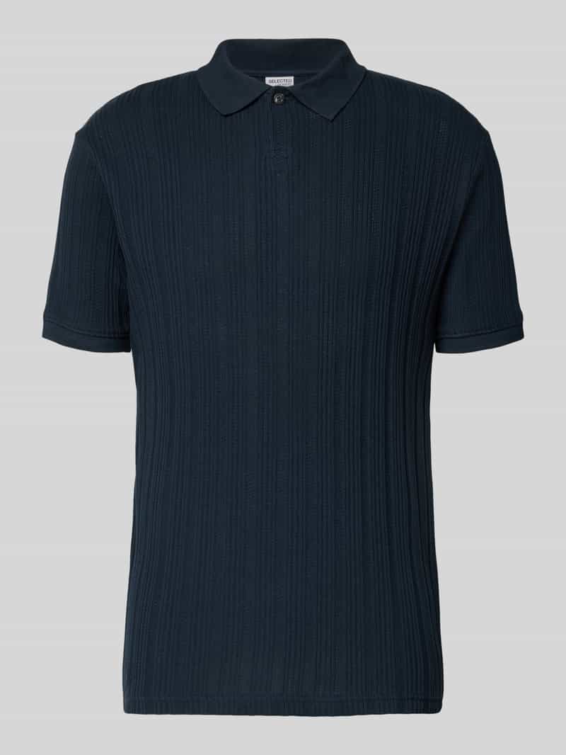 Selected Homme Slim fit poloshirt met structuurmotief model 'JADEN'