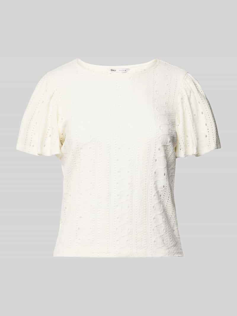 Only Regular fit T-shirt met ajourpatroon model 'RIVERSIDE'