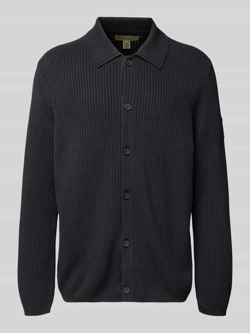 Marc O'Polo Regular fit gebreid jack van puur katoen × DFB Travel Collection