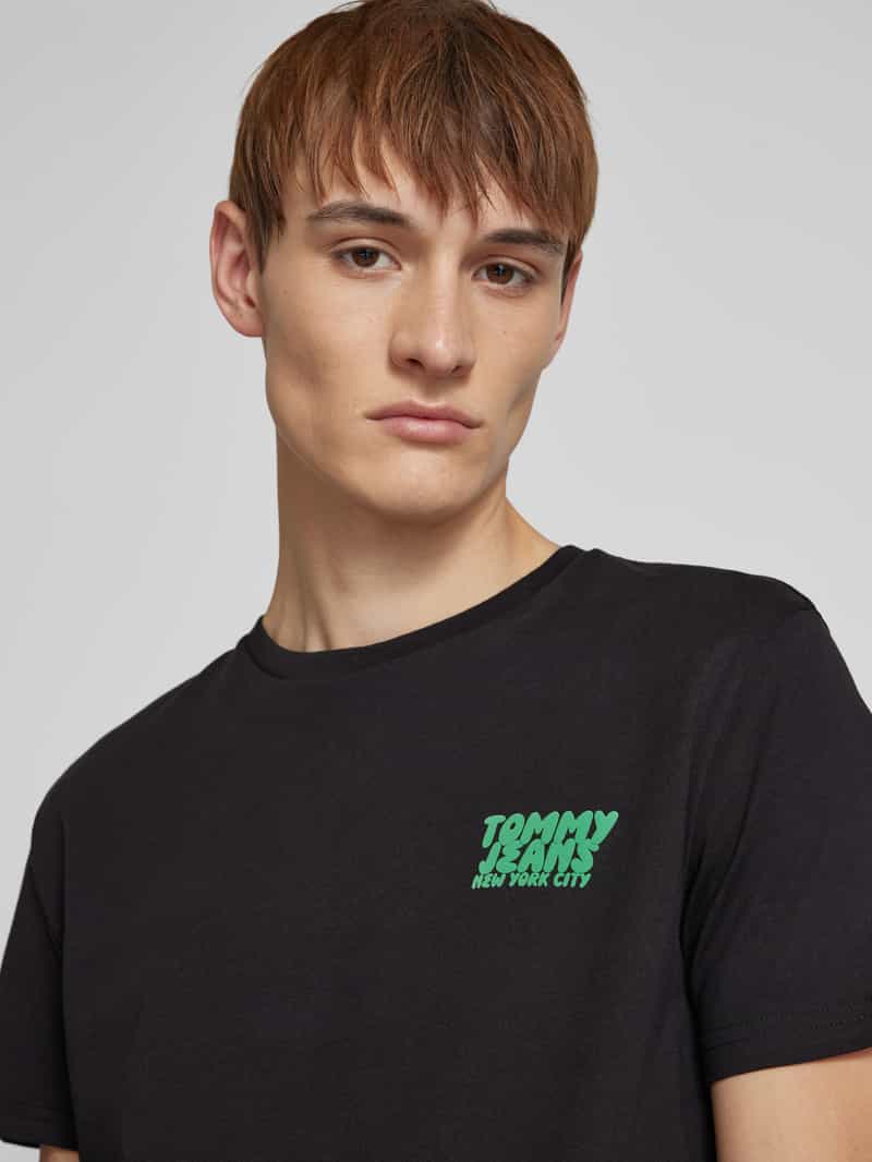 Tommy Jeans Regular fit T-shirt van puur katoen met labelopschrift