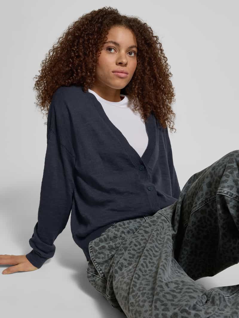 Review Oversized lange cardigan met extra brede schouders