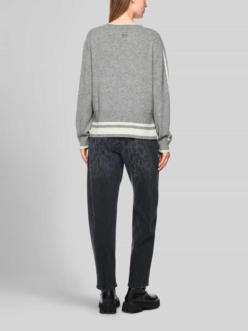 Marc Cain Pullover van mix van wol en alpaca met structuurlogo