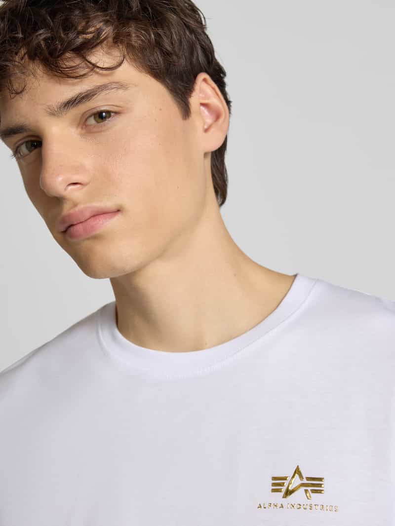 alpha industries T-shirt met labelprint en ronde hals