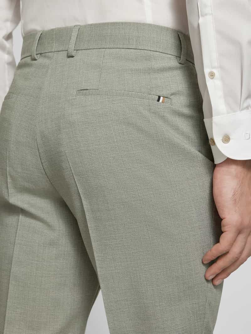 Boss Regular fit wollen broek met persplooien model 'Hutson'