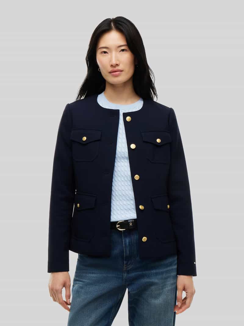 Tommy Hilfiger Slim fit korte blazer met viscose