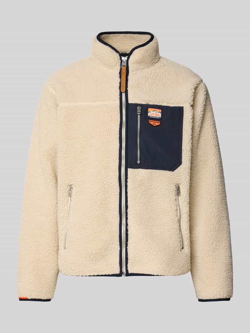 Superdry Fleecejack met opstaande kraag en ritszakken