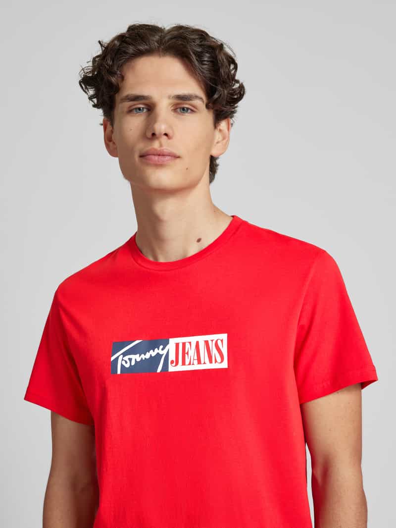 Tommy Jeans Slim fit T-shirt met labelprint