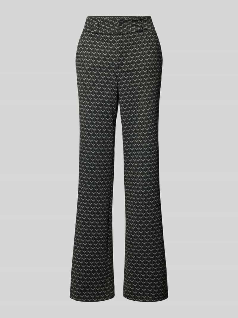 Regular fit stoffen broek met elastische band, model 'LARA CHIC'