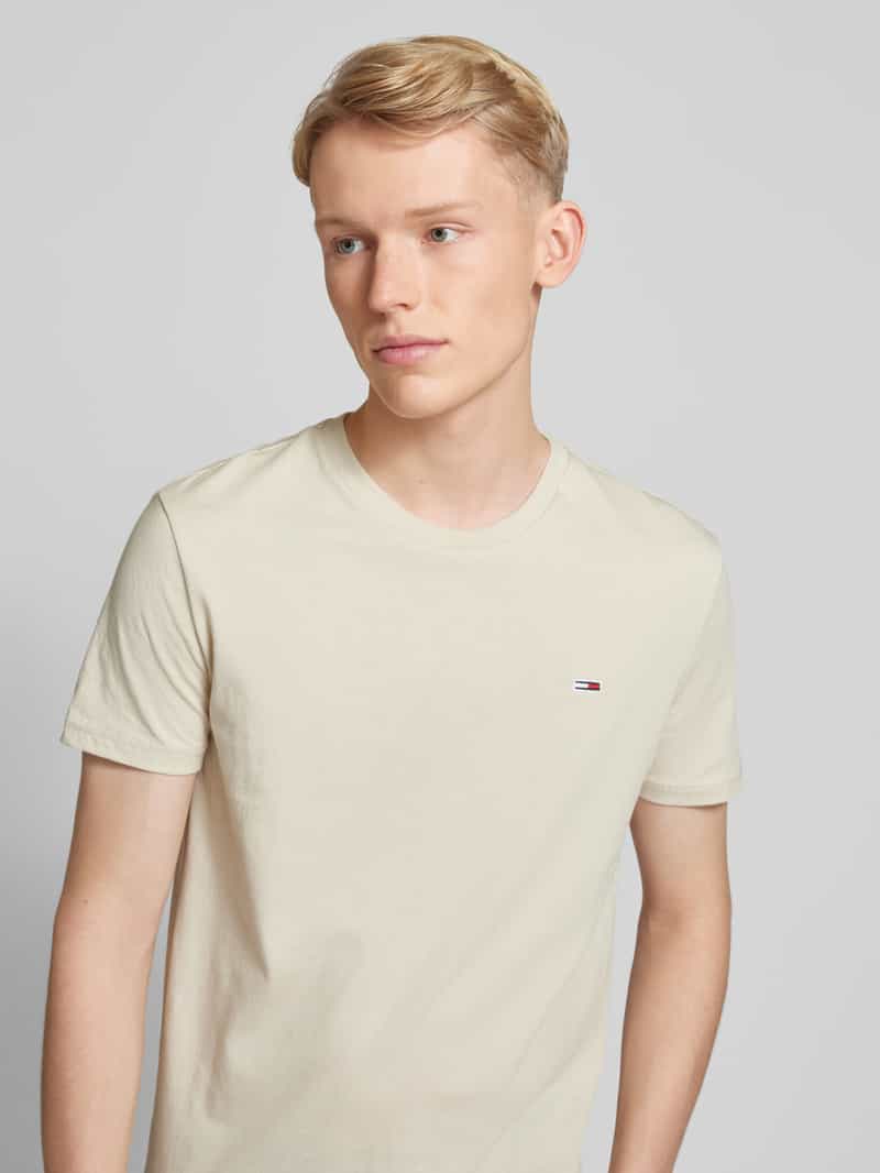 Tommy Jeans Slim fit T-shirt met logostitching