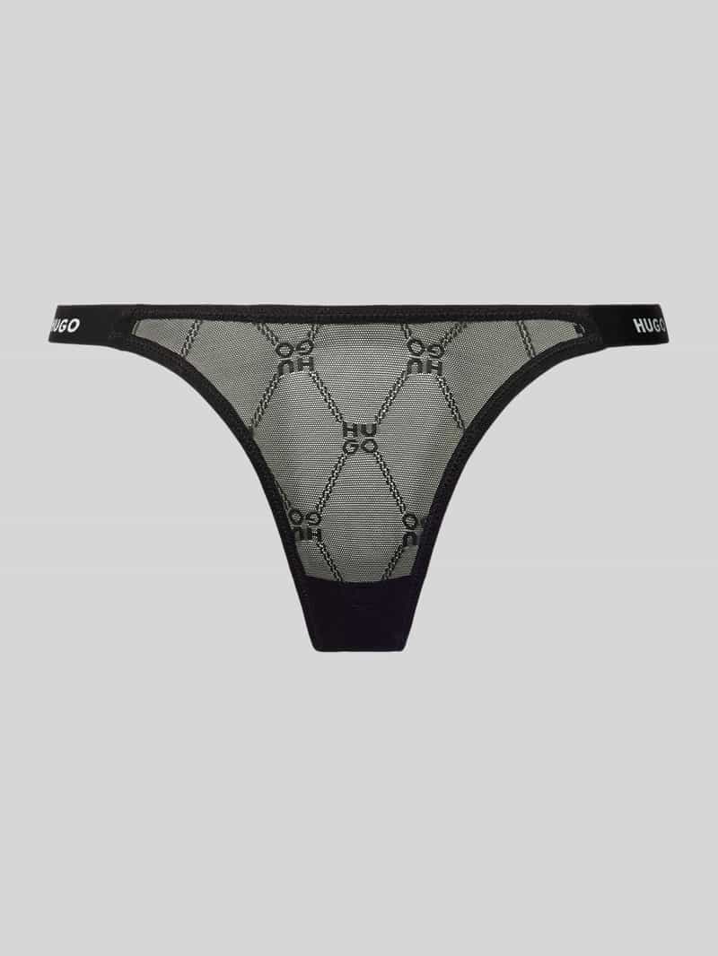 HUGO String met labelprint model 'Sporty Lace'