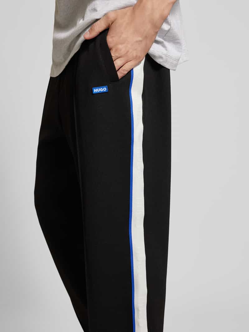 Hugo Blue Sweatpants met vaste persplooien model 'Nourades'