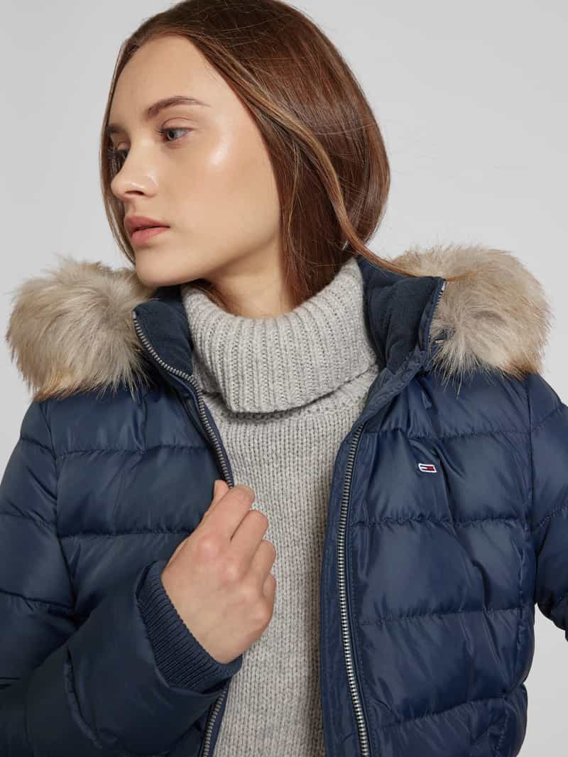 Tommy Jeans Gewatteerd jack met imitatiebont en capuchon
