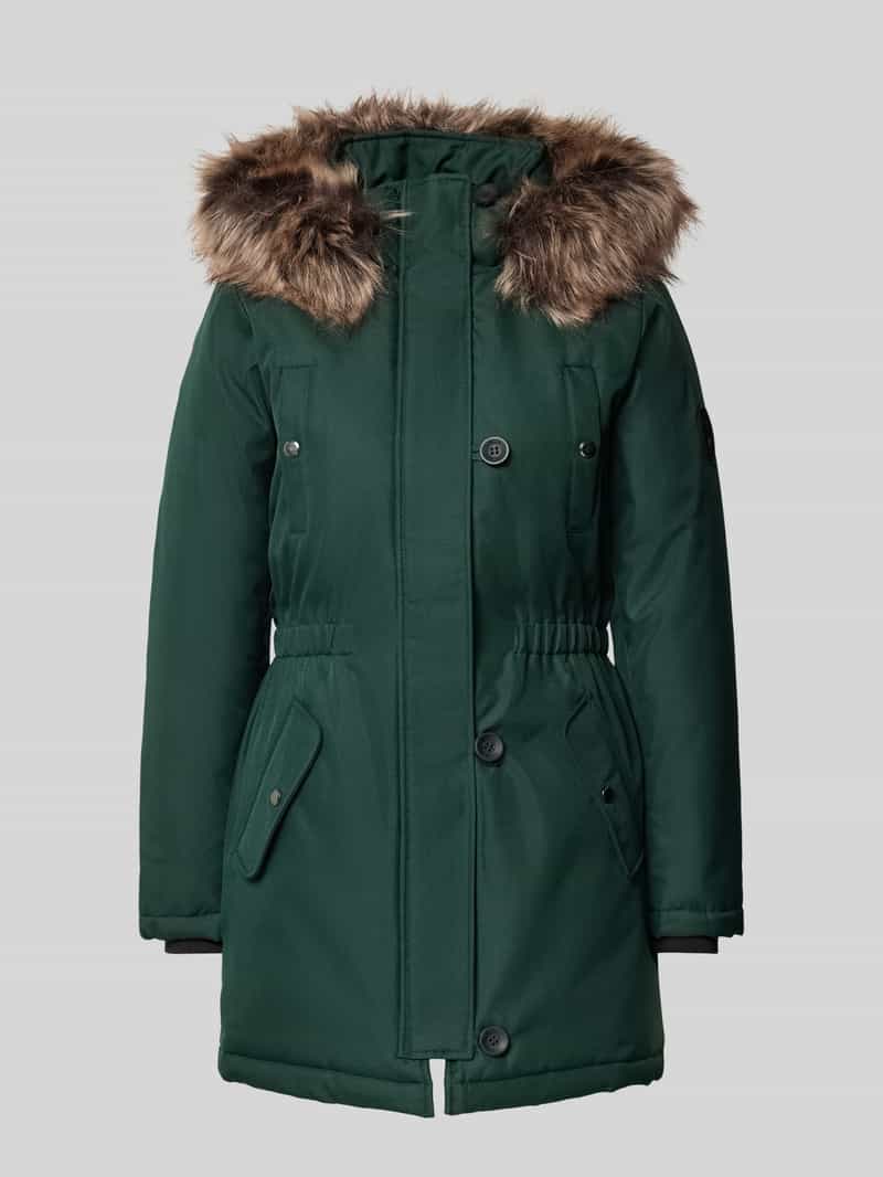 Only Getailleerde parka met imitatiebont model 'IRIS'
