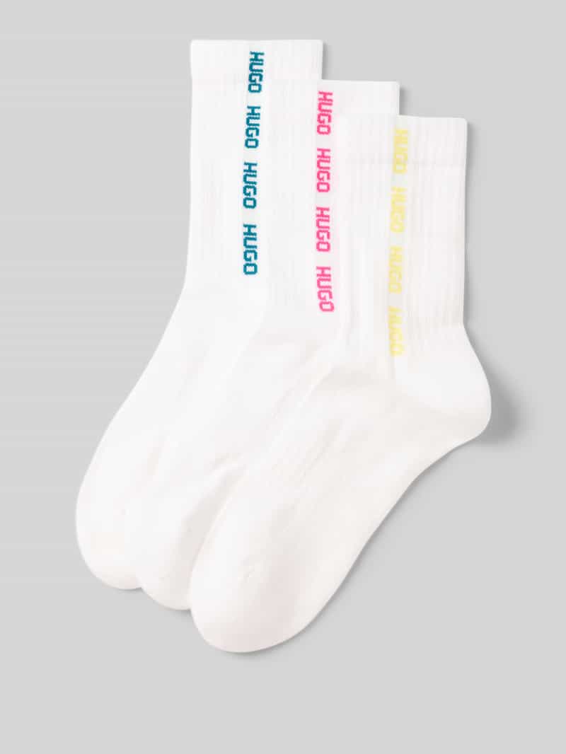 Kousen van katoenmix in set van 3 model 'SIDE TAPE'