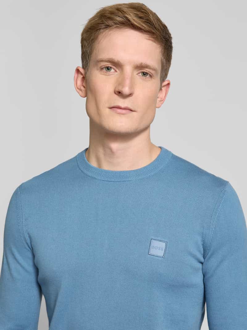 Boss Orange Gebreide pullover met labelbadge model 'Kanovano'