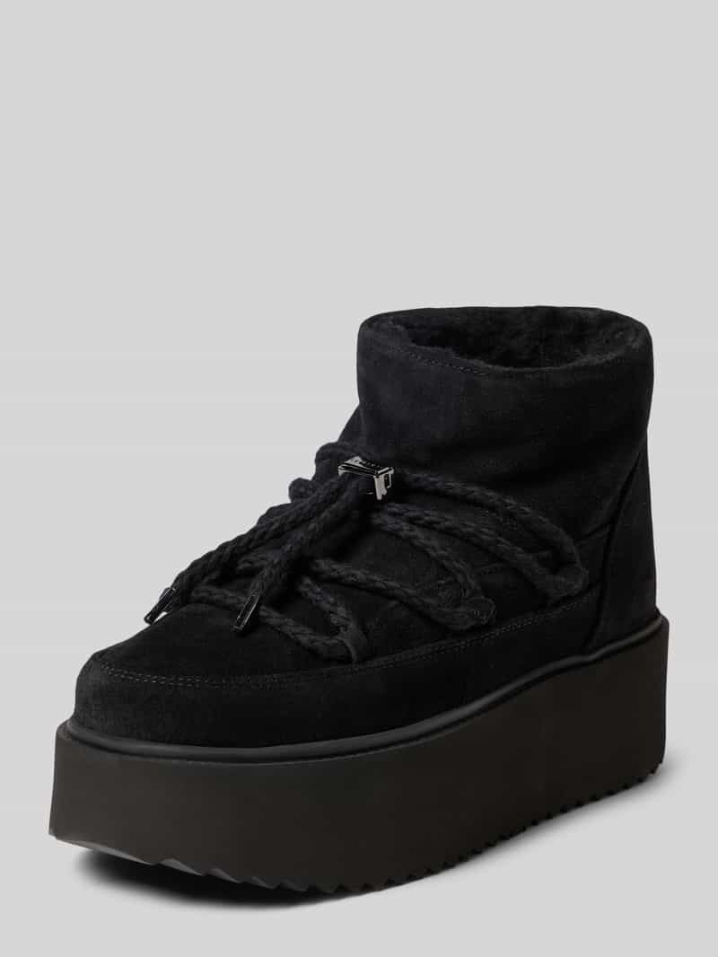Snowboots van leer met plateauzool