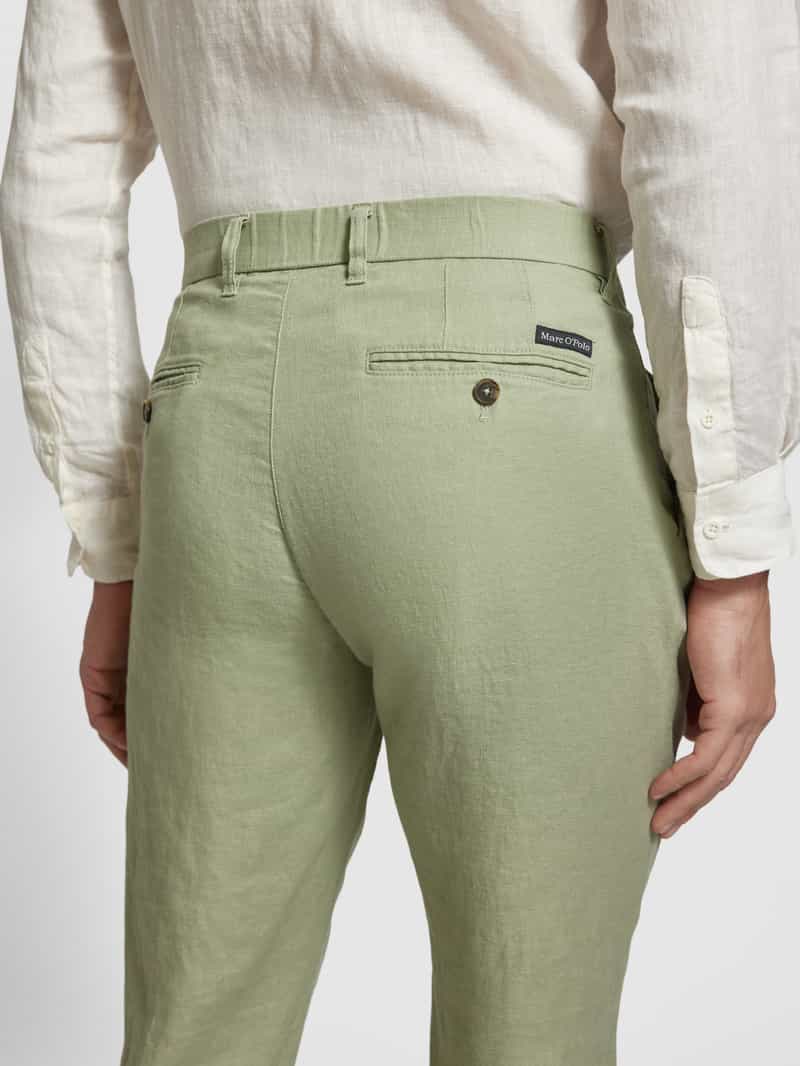 Marc O'Polo Tapered linnen broek met bandplooi model 'OSBY JOGGER'