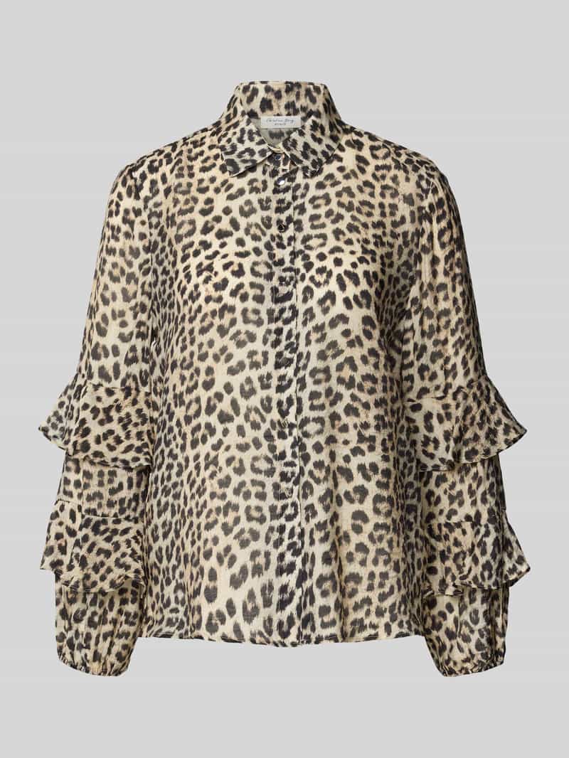 Christian Berg Woman Regular fit blouse van viscosemix met volants