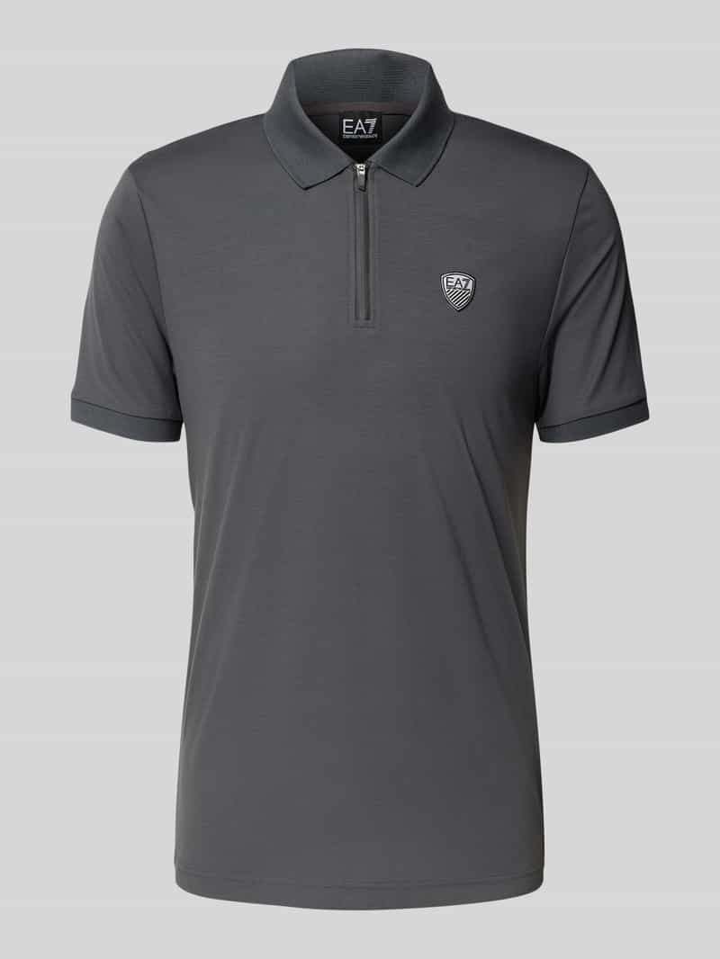 EA7 Emporio Armani Slim fit poloshirt met labelpatch